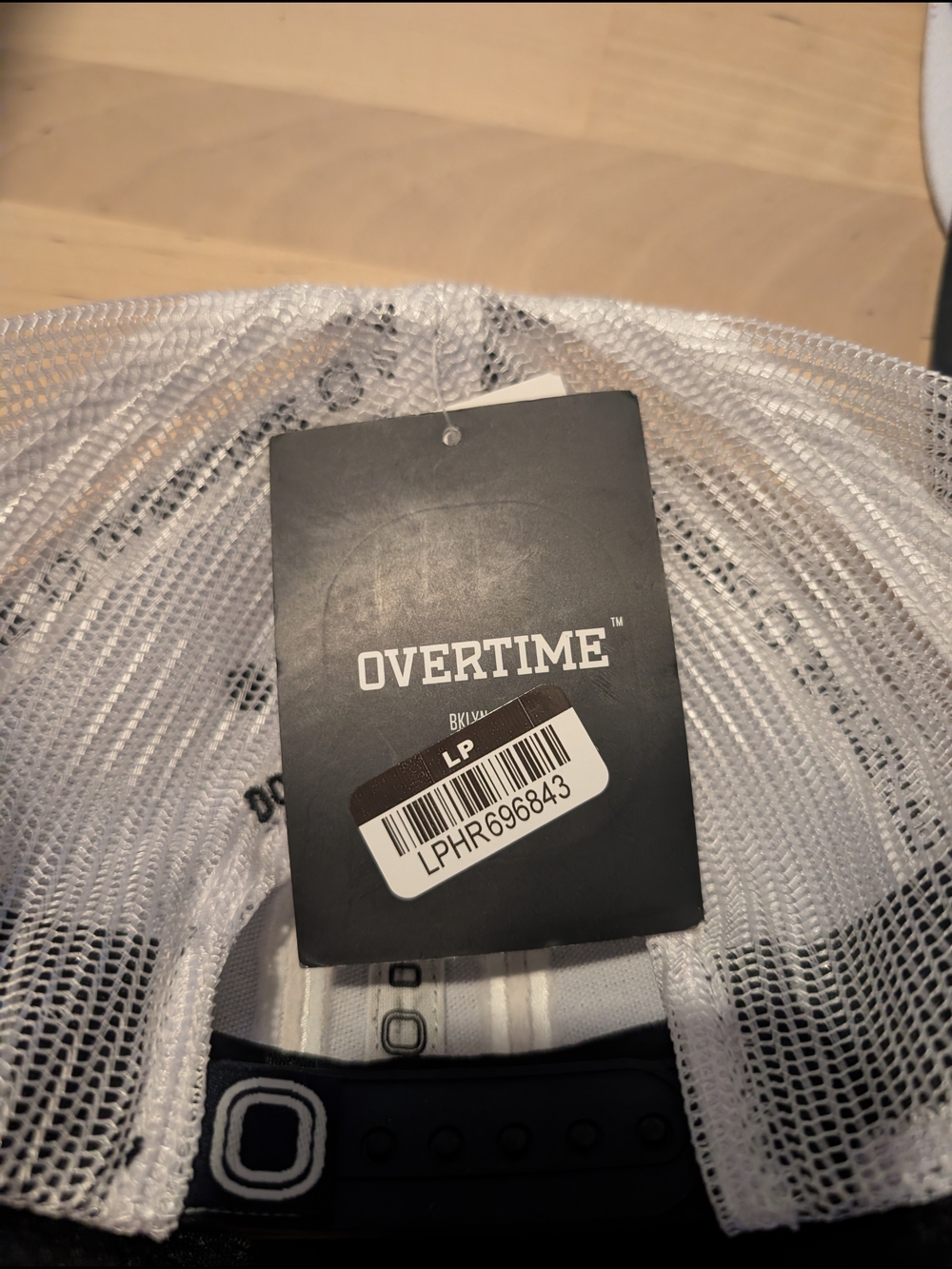 Overtime Mesh Snapback Hat in White and Black